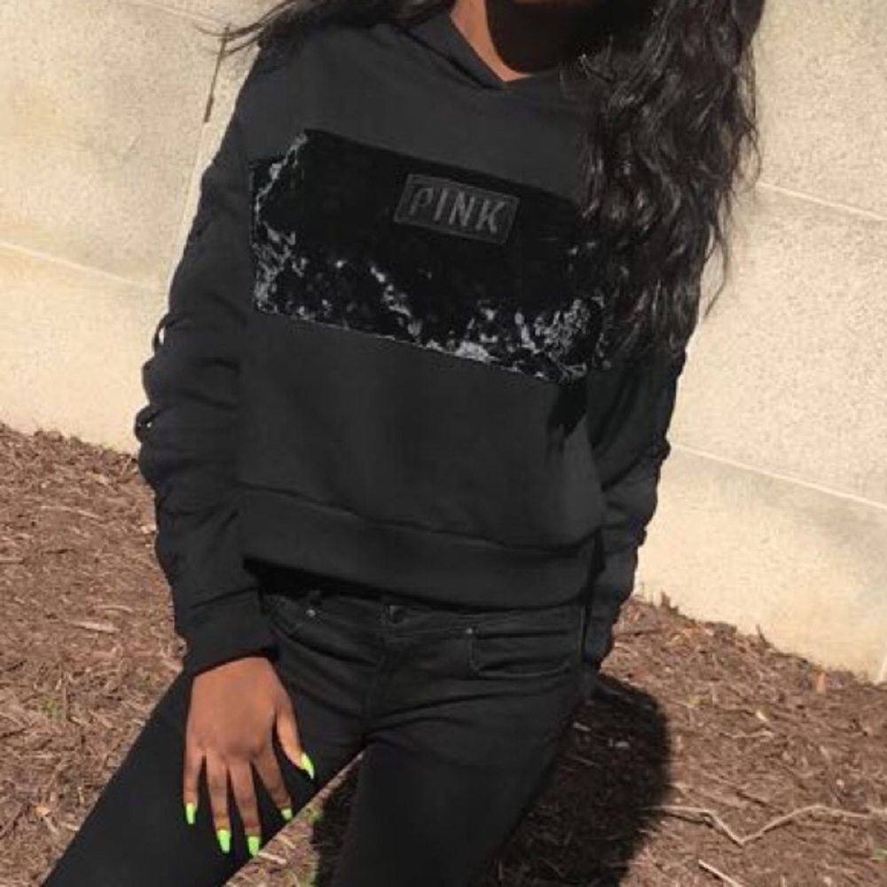 vs pink cropped hoodie